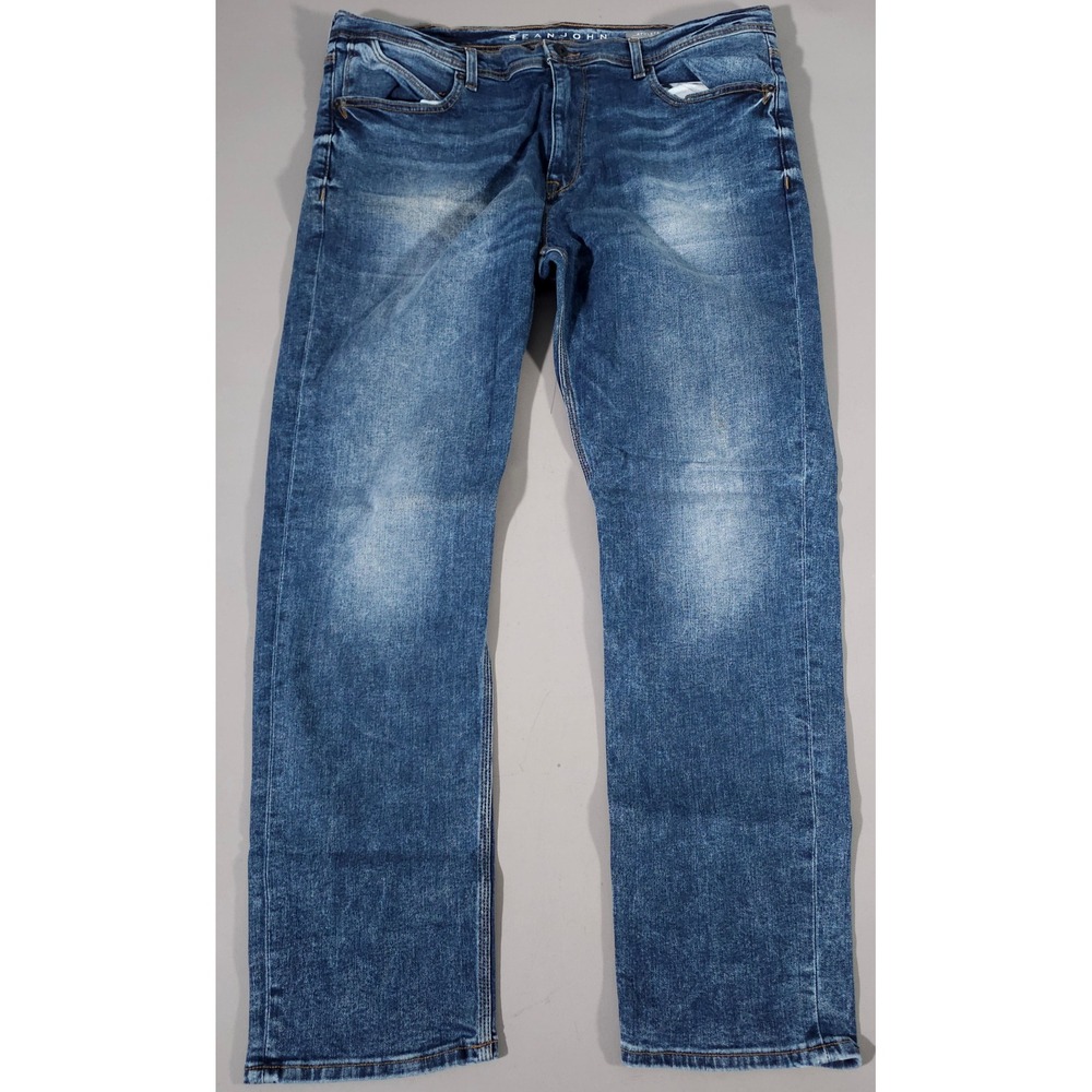 Sean John Jeans Mens 40x34 Blue Athlete Tapered Stretch Denim Pants